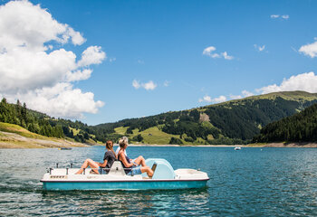 Tretbootfahren Durlassboden Stausee