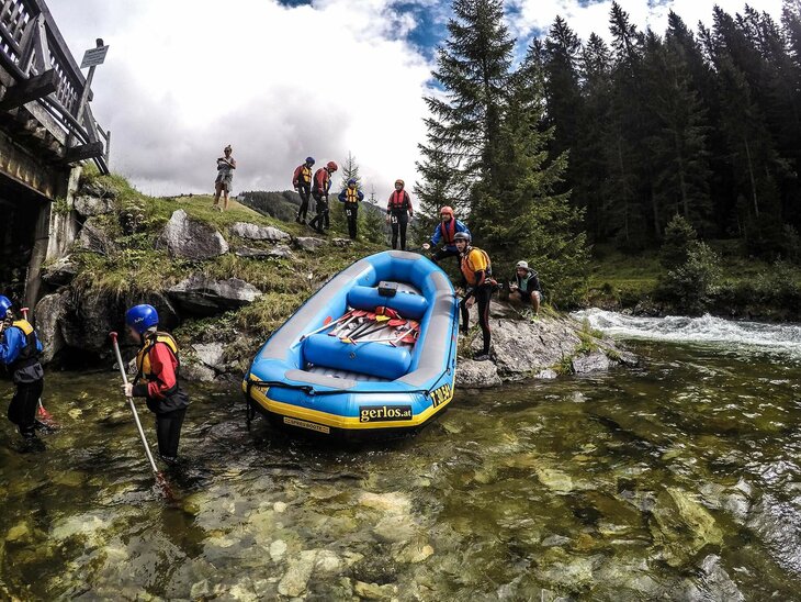 Einstieg zum Rafting in Gerlos