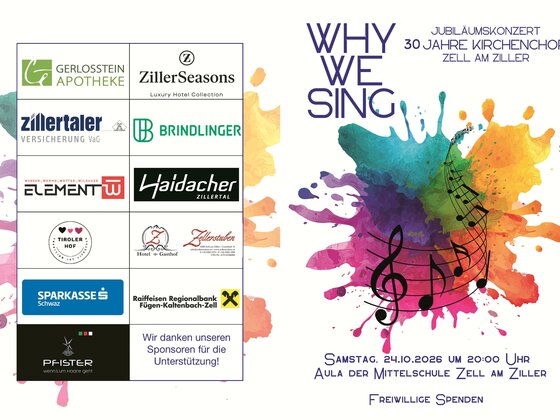 Jubiläumskonzert 30 Jahre Kirchenchor Zell am Ziller